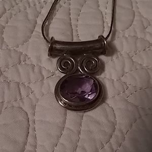 Sterling silver purple amethyst necklace